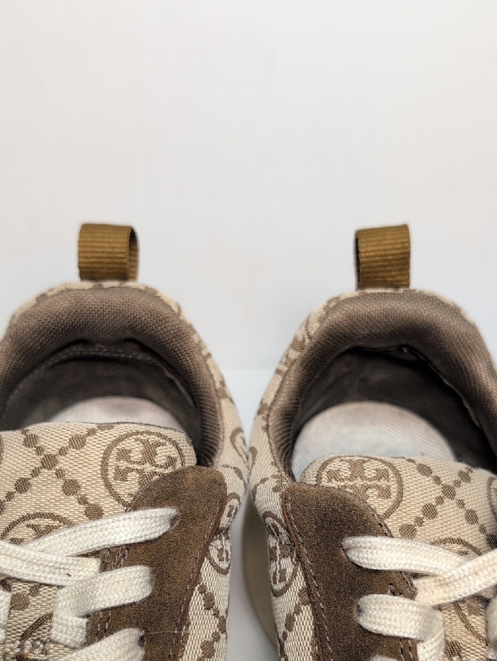 Tory Burch T Monogram Suede Good Luck Trainer sneakers womans size 8 - Picture 4 of 16